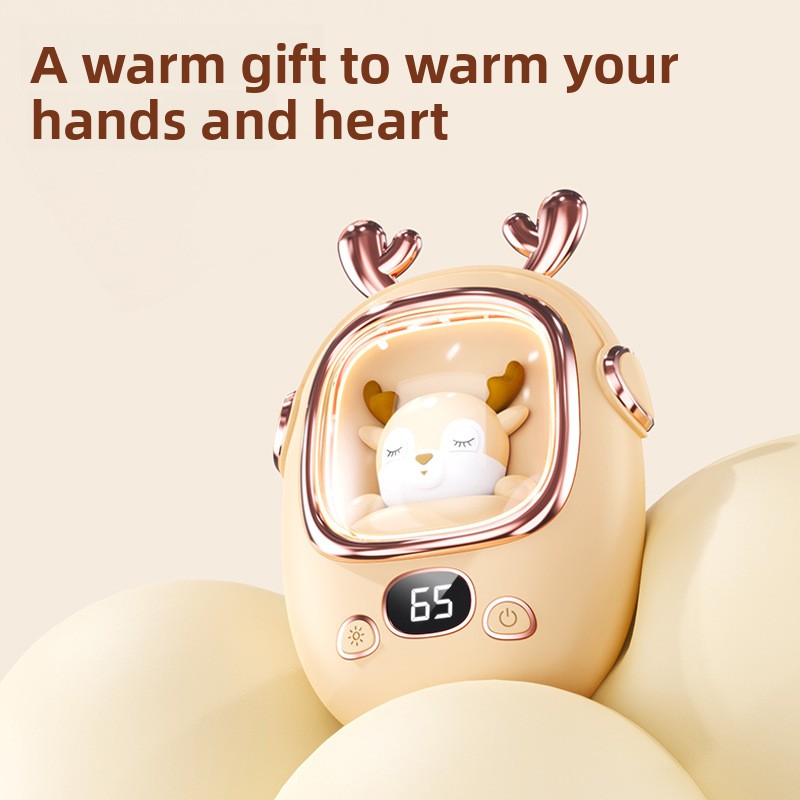 Hand Warmer Electric - かわいいペット型USB電気ハンドウォーマー 3000mAh ポータブルミニモバイルバッテリー 冬の学生向けギフト 水なし湯たんぽ