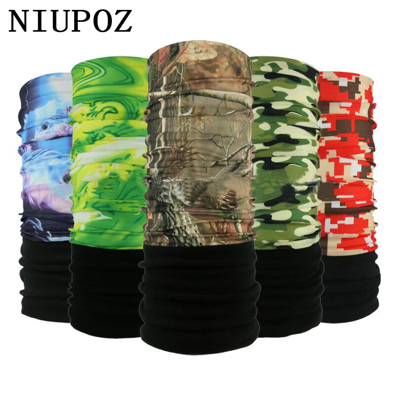 Neck Gaiter Fleece - 冬フリース暖かいマジックチューブリングバンダナスカルスカーフネック迷彩葉多機能ヘッドバンドシームレス管状
