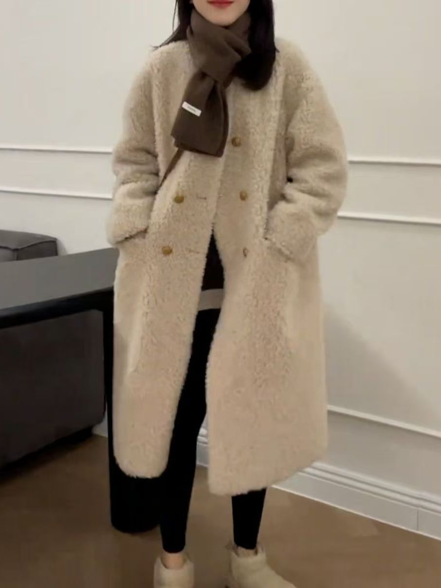 プラスサイズミッドレングスラムファージャケット厚みのある黒の - Wool Coat Peacoat のレビューと価格