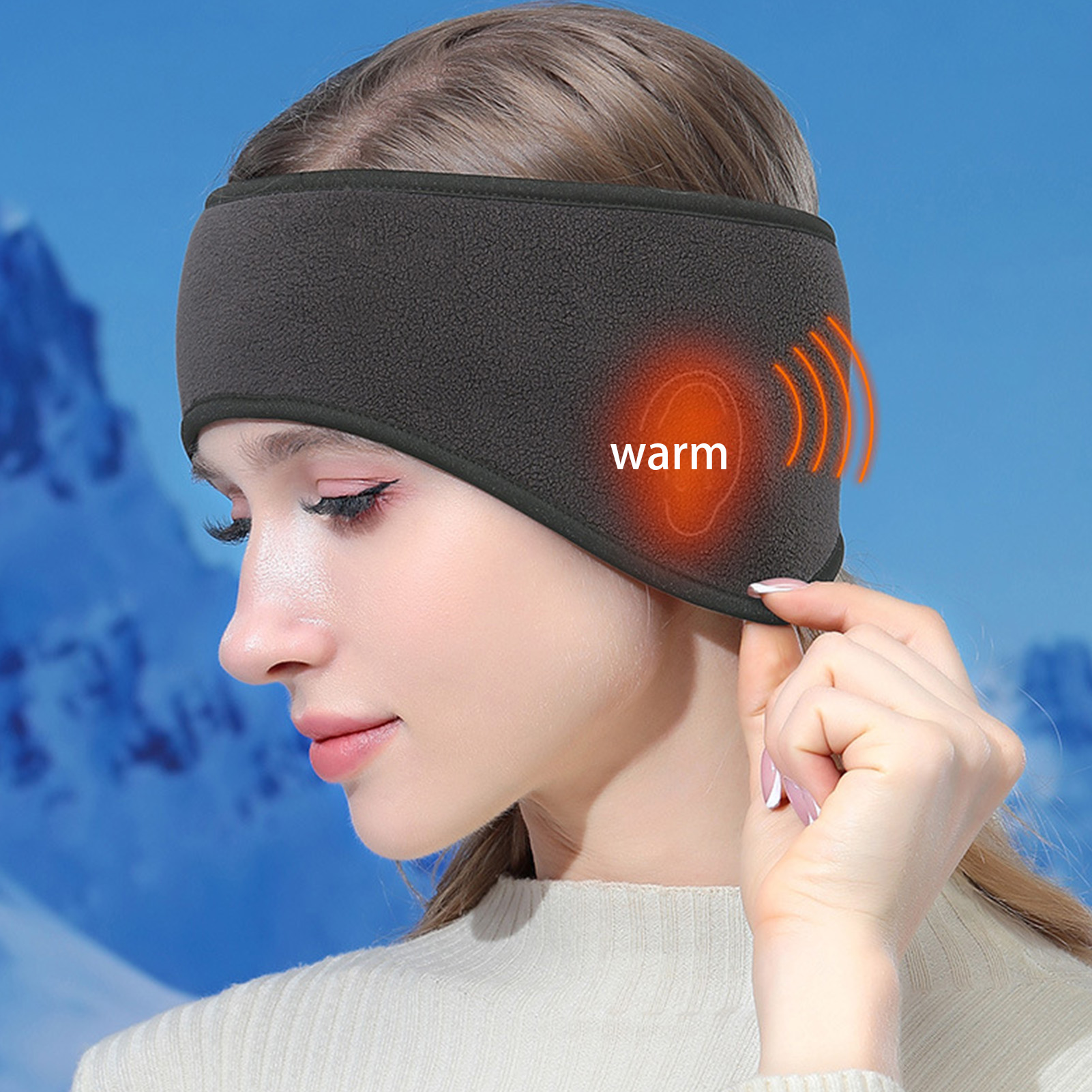 冬用サイクリングイヤーマフ、保温性に優れたフリース素材のヘッ - Fleece Ear Warmer Band のレビューと価格
