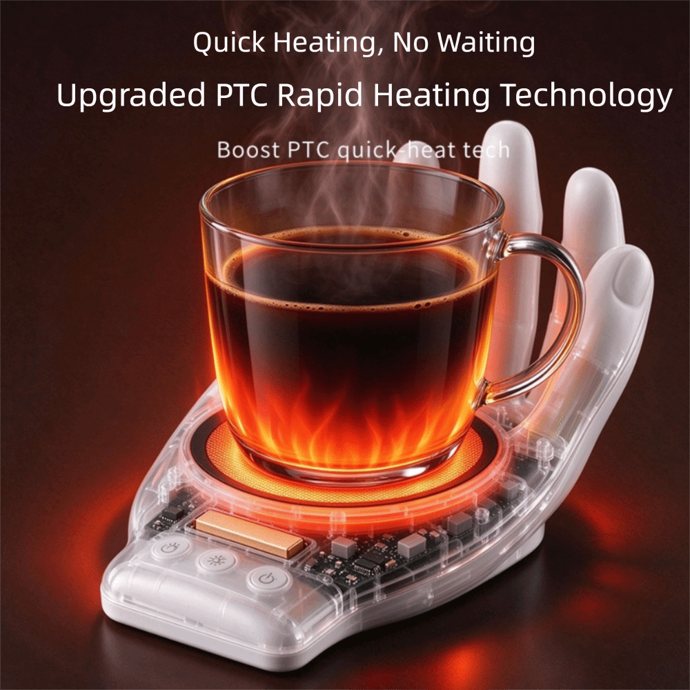 3段階の温度設定が可能な、手のひらサイズのコーヒーカップウォ - Hand Warmer Electric のレビューと価格