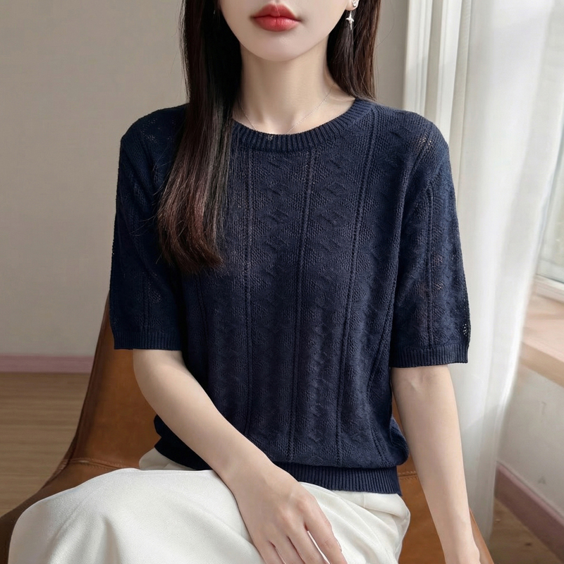 一流の既製服高級ラウンドネック菱形カシミヤ半袖Tシャツ - Flannel Shirt Lined のレビューと価格