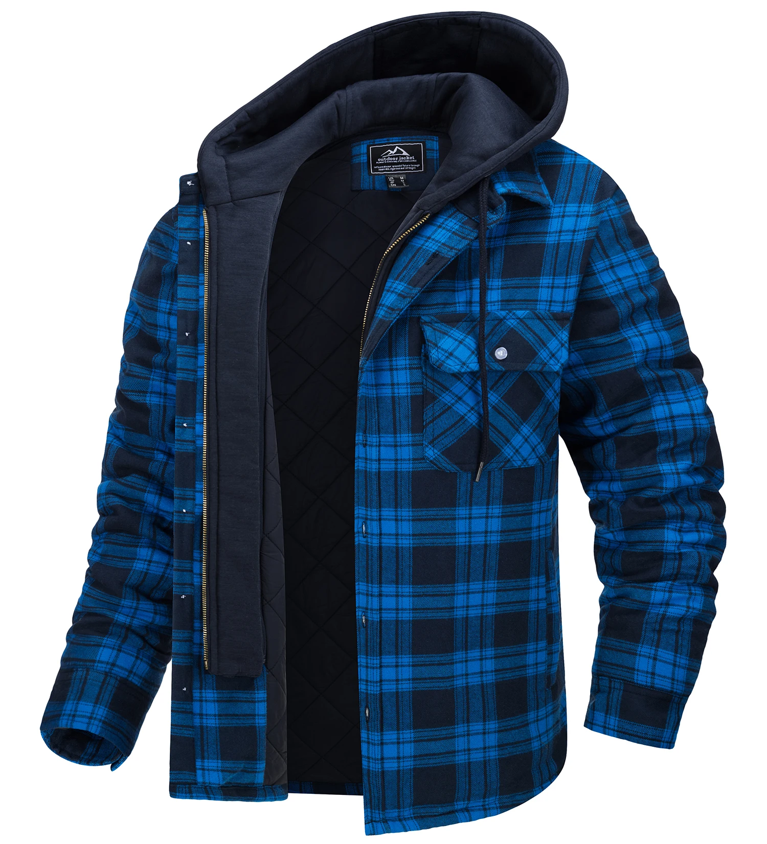 2026年新作、取り外し可能なフード付き、チェック柄のキルテ - Flannel Shirt Lined のレビューと価格