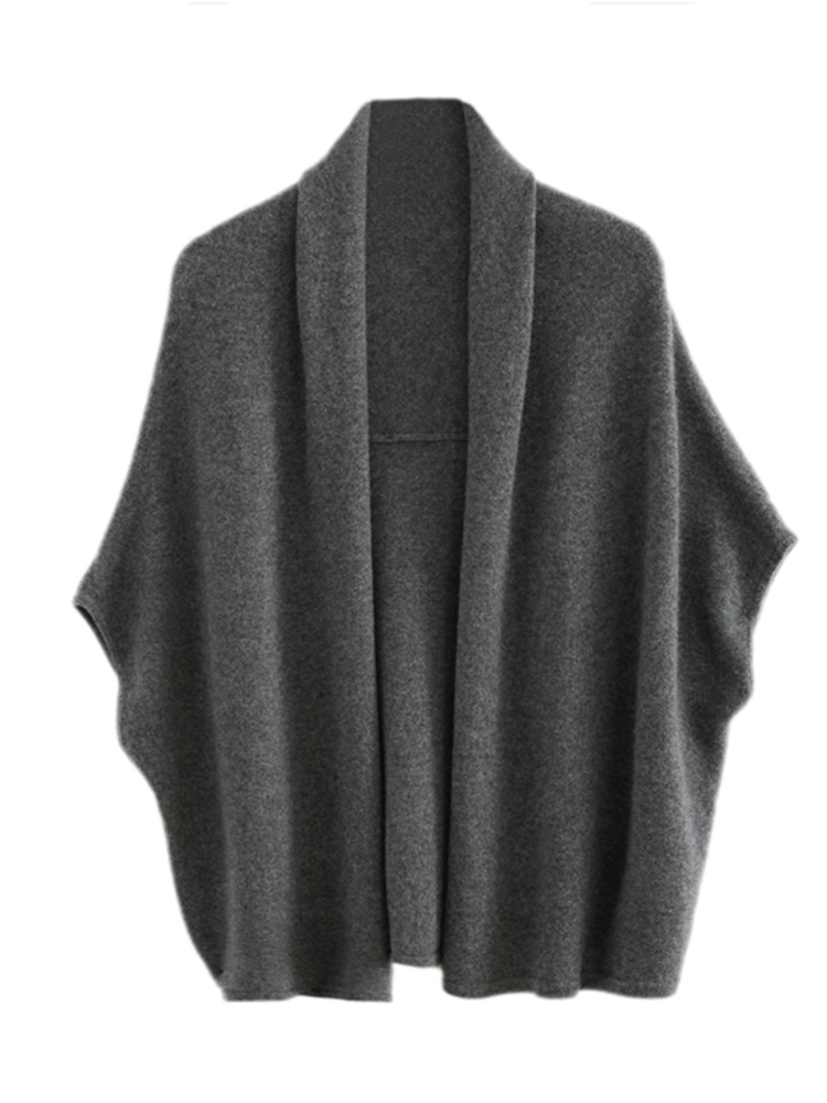 秋冬新スタイルルーズバットウィングスリーブカシミヤショルダー - Wool Coat Peacoat のレビューと価格