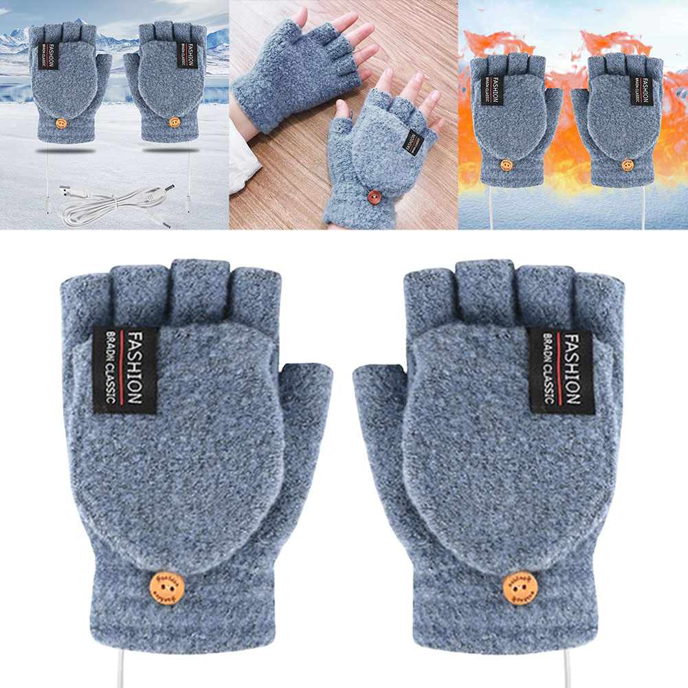 両面加熱式手袋、洗濯可能、充電式、指先が開いたデザイン、暖か - Hand Warmer Electric のレビューと価格